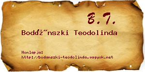 Bodánszki Teodolinda névjegykártya